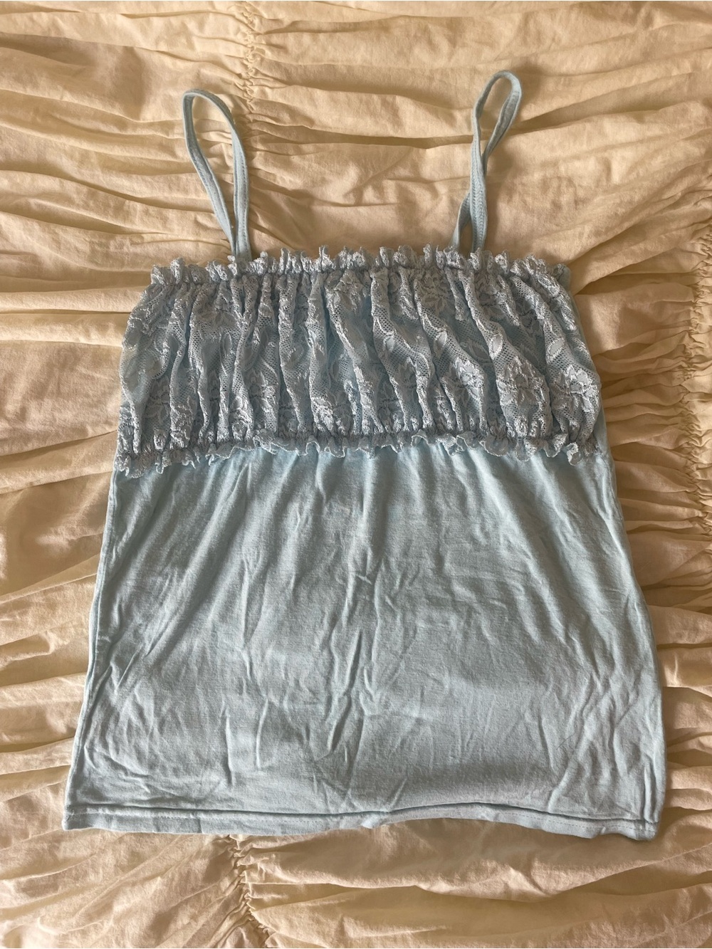 Light Blue Lace-Trim Cami Top - Women's Lightweight Tank